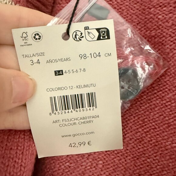 Gocco Girls 3-4T sweater NWT - Picture 3 of 3